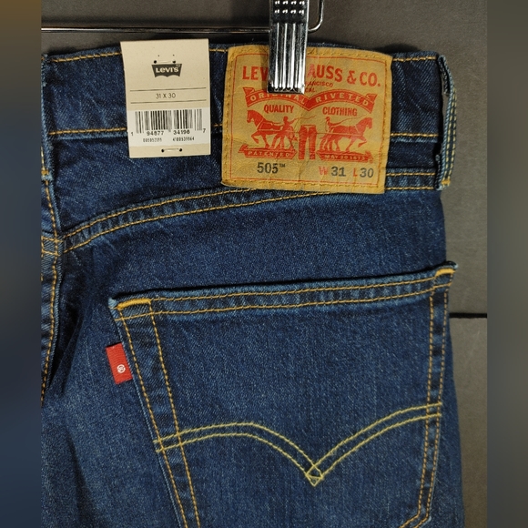 NEW Men's Levi's 505 Cotton Straight Regular Fit Stretch Jeans Size 31x30 - Picture 7 of 7